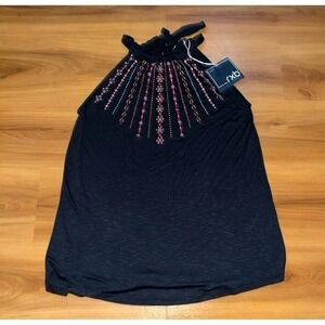 Womens NWT RXB Embroidered Eyelet Halter Top